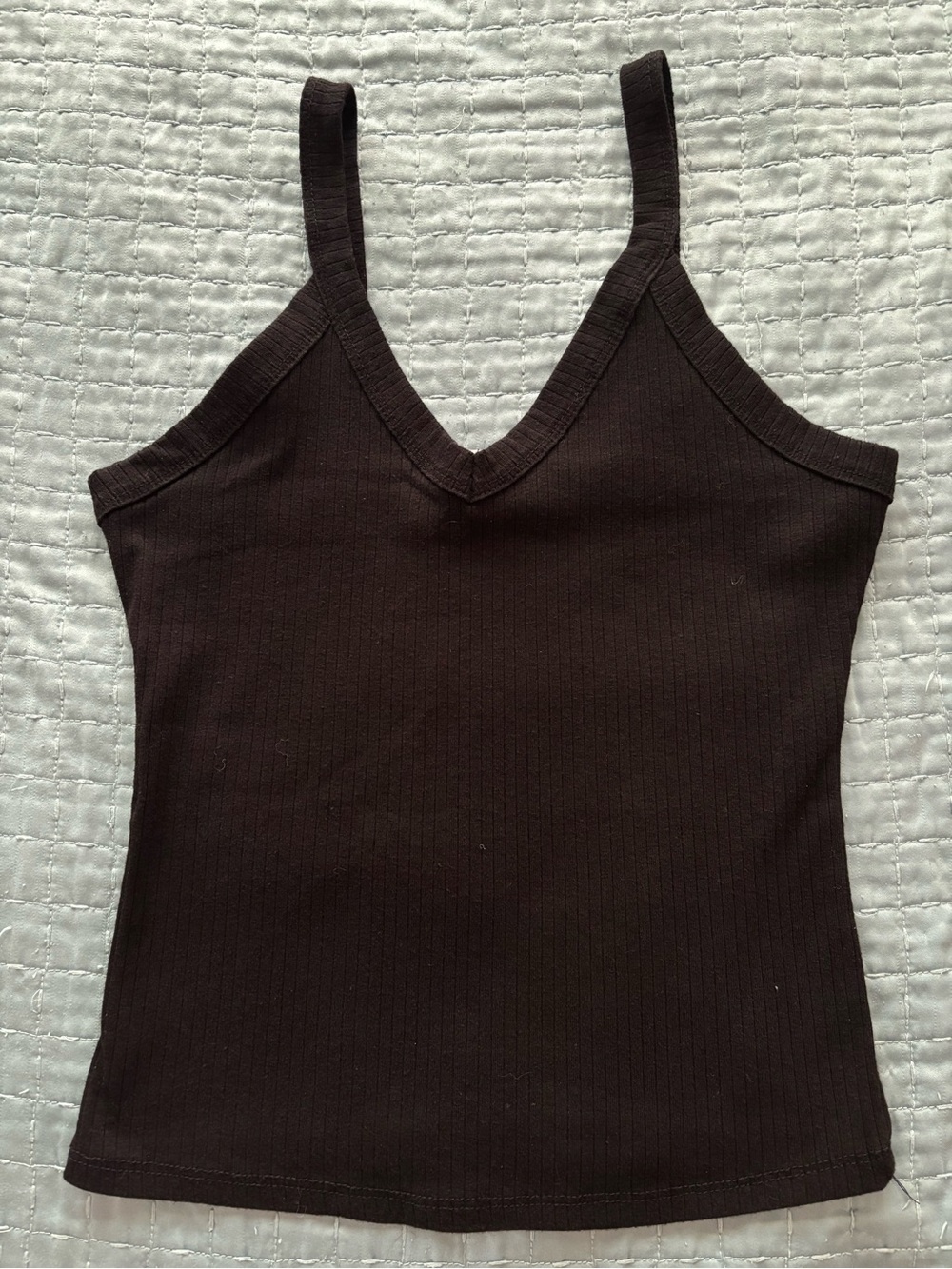 Full Tilt Ribbed V-Neck Tank Top - Black - Picture 1 of 3